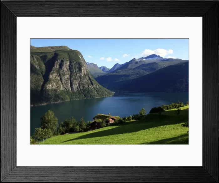 Framed Print : A house above the fjord at Valldal, Norway, Scandinavia, Europe Framed Print : A house above the fjord at Valldal, Norway, Scandinavia, Europe