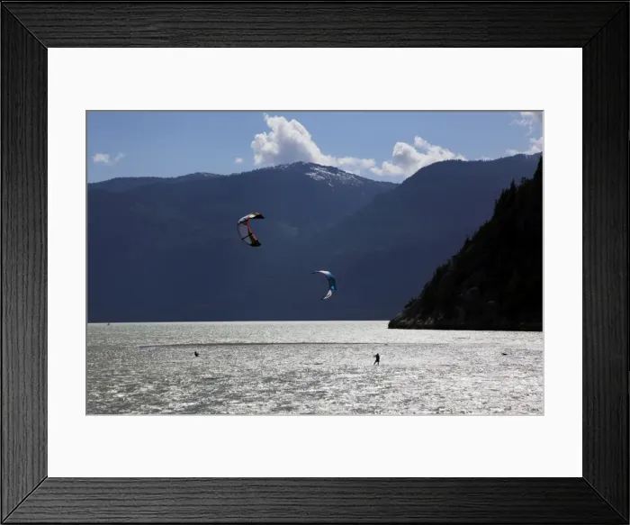 Framed Print : Two kite surfers on Howe Sound at Squamish, British Columbia, Canada, North America Framed Print : Two kite surfers on Howe Sound at Squamish, British Columbia, Canada, North America