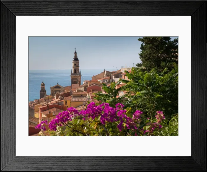 Framed Print : View of medieval Menton and Basilique Saint Michel, Alpes-Maritimes, Cote d Azur Framed Print : View of medieval Menton and Basilique Saint Michel, Alpes-Maritimes, Cote d Azur