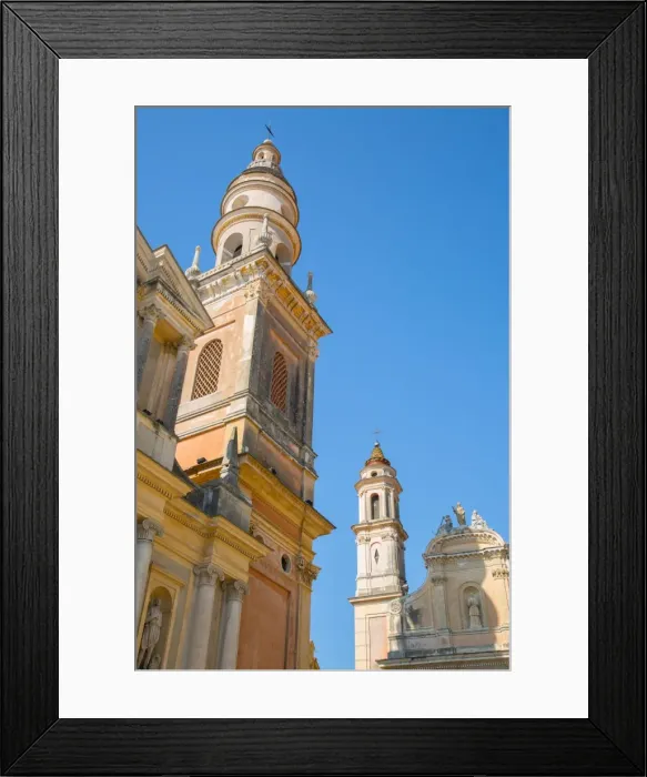 Framed Print : View of medieval Basilique Saint Michel, Menton, Alpes-Maritimes, Cote d Azur, Provence Framed Print : View of medieval Basilique Saint Michel, Menton, Alpes-Maritimes, Cote d Azur, Provence