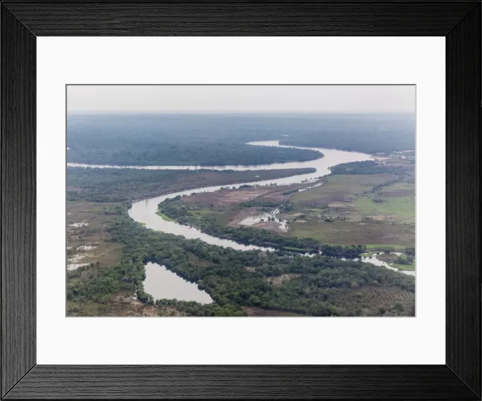 Framed Print : Aerial view of the Amazon River flying into Iquitos, Loreto, Peru, South America Framed Print : Aerial view of the Amazon River flying into Iquitos, Loreto, Peru, South America