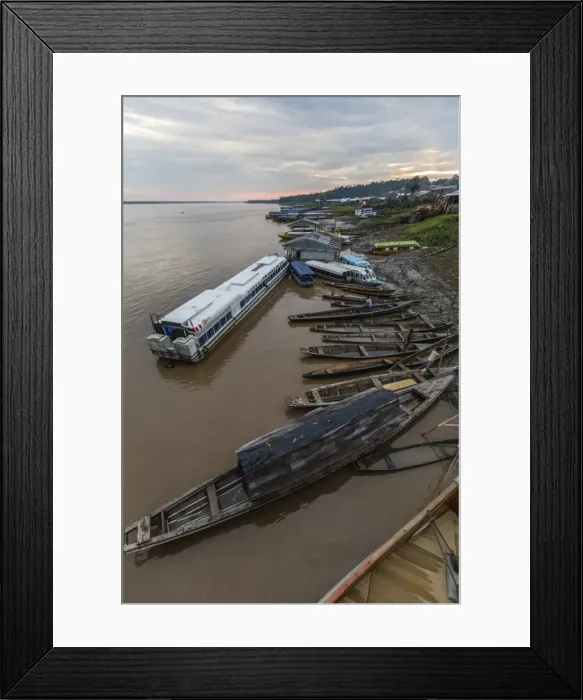 Framed Print : Various boats along the banks of the Amazon River, Loreto, Peru, South America Framed Print : Various boats along the banks of the Amazon River, Loreto, Peru, South America