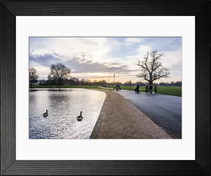 Framed Print : Lake, Clapham Common at sunset, Lambeth Borough, London, England, United Kingdom, Europe Framed Print : Lake, Clapham Common at sunset, Lambeth Borough, London, England, United Kingdom, Europe