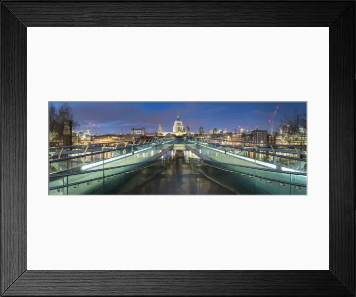 Framed Print : St. Pauls Cathedral at night, seen across Millennium Bridge, City of London, London Framed Print : St. Pauls Cathedral at night, seen across Millennium Bridge, City of London, London