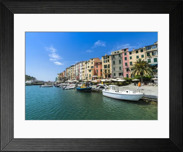 Framed Print : The turquoise sea frames the typical colored houses of Portovenere, UNESCO World Heritage Site Framed Print : The turquoise sea frames the typical colored houses of Portovenere, UNESCO World Heritage Site