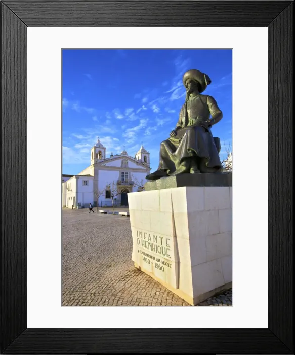 Framed Print : Statue of Henry The Navigator, Lagos, Western Algarve, Algarve, Portugal, Europe Framed Print : Statue of Henry The Navigator, Lagos, Western Algarve, Algarve, Portugal, Europe