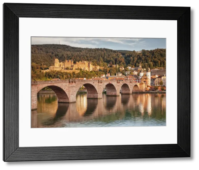 Framed Print : Old town with Karl-Theodor-Bridge (Old Bridge) and Castle, Neckar River, Heidelberg Framed Print : Old town with Karl-Theodor-Bridge (Old Bridge) and Castle, Neckar River, Heidelberg