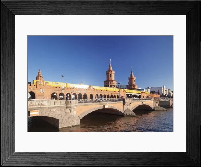 Framed Print : Oberbaum Bridge between Kreuzberg and Friedrichshain, Metro Line 1, Spree River, Berlin Framed Print : Oberbaum Bridge between Kreuzberg and Friedrichshain, Metro Line 1, Spree River, Berlin
