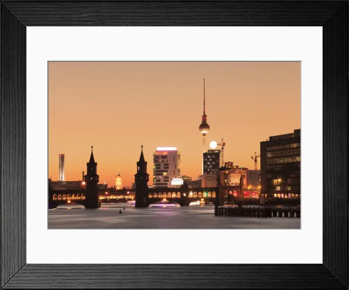 Framed Print : Oberbaum Bridge between Kreuzberg and Friedrichshain, TV Tower, Spree River, Berlin Framed Print : Oberbaum Bridge between Kreuzberg and Friedrichshain, TV Tower, Spree River, Berlin