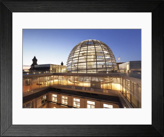 Framed Print : The Dome by Norman Foster, Reichstag Parliament Building at sunset, Mitte, Berlin Framed Print : The Dome by Norman Foster, Reichstag Parliament Building at sunset, Mitte, Berlin