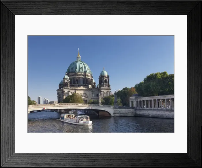 Framed Print : Excursion boat on Spree River, Berliner Dom (Berlin Cathedral), Spree River, Museum Island Framed Print : Excursion boat on Spree River, Berliner Dom (Berlin Cathedral), Spree River, Museum Island