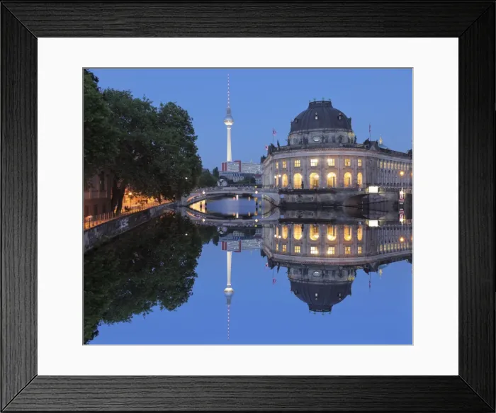 Framed Print : Bode Museum and TV Tower reflecting on Spree River, Museum Island, UNESCO World Heritage Site Framed Print : Bode Museum and TV Tower reflecting on Spree River, Museum Island, UNESCO World Heritage Site