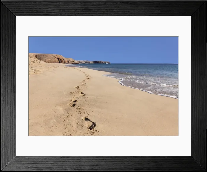 Framed Print : Footprints in the sand, Playa Papagayo beach, near Playa Blanca, Lanzarote, Canary Islands Framed Print : Footprints in the sand, Playa Papagayo beach, near Playa Blanca, Lanzarote, Canary Islands