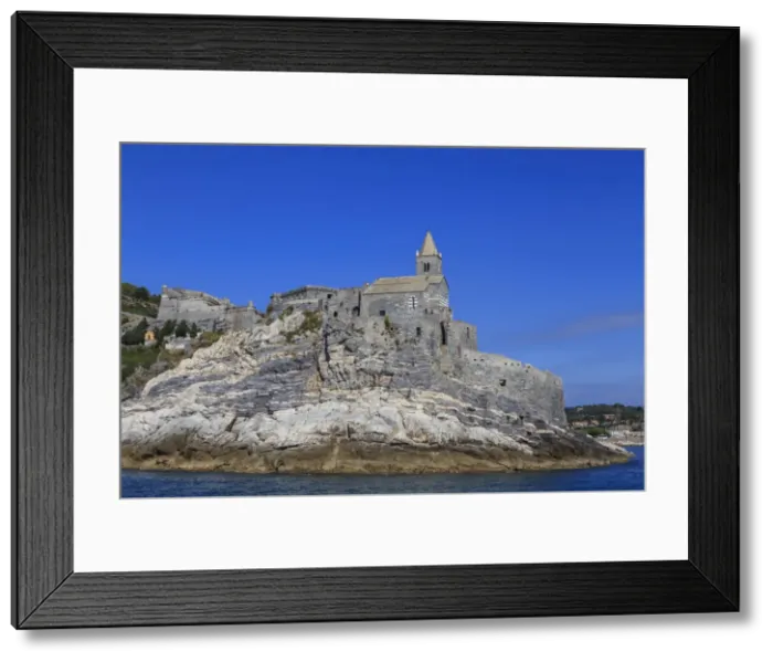 Framed Print : Chiesa di San Pietro, 12th century St. Peters church, Portovenere (Porto Venere) Framed Print : Chiesa di San Pietro, 12th century St. Peters church, Portovenere (Porto Venere)