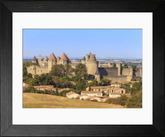 Framed Print : La Cite, historic fortified city, from elevated viewpoint, Carcassonne, UNESCO World Heritage Site Framed Print : La Cite, historic fortified city, from elevated viewpoint, Carcassonne, UNESCO World Heritage Site