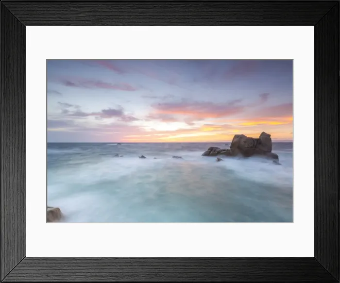 Framed Print : The fiery sky frames the waves crashing on rocks, Capo Testa, Santa Teresa di Gallura Framed Print : The fiery sky frames the waves crashing on rocks, Capo Testa, Santa Teresa di Gallura