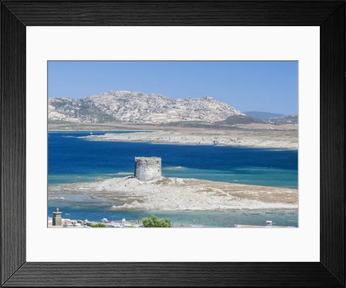 Framed Print : Turquoise sea and old tower surround La Pelosa Beach, Stintino, Asinara National Park Framed Print : Turquoise sea and old tower surround La Pelosa Beach, Stintino, Asinara National Park