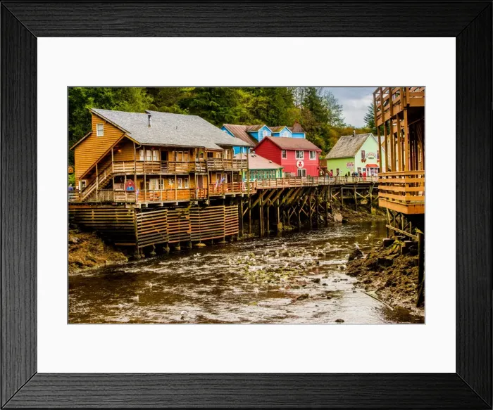 Framed Print : View of Creek Street in Business District in Ketchikan, Alaska, United States of America Framed Print : View of Creek Street in Business District in Ketchikan, Alaska, United States of America