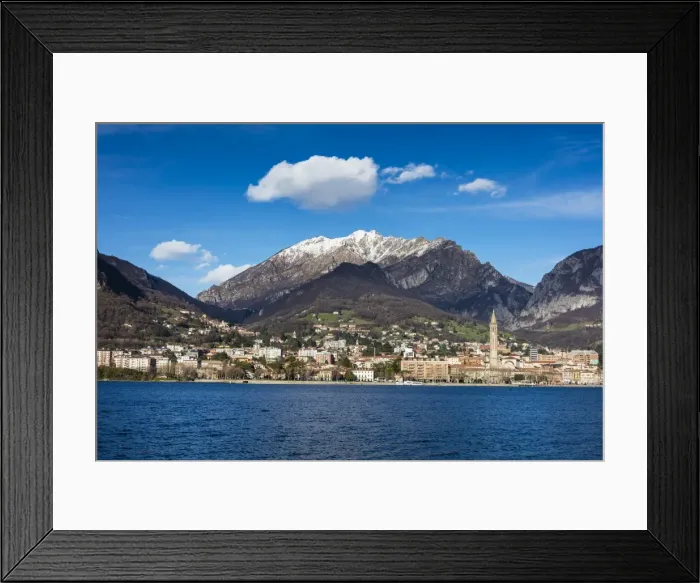 Framed Print : View of Lake Como and the city of Lecco framed by snowy peaks, Italian Lakes, Lombardy Framed Print : View of Lake Como and the city of Lecco framed by snowy peaks, Italian Lakes, Lombardy