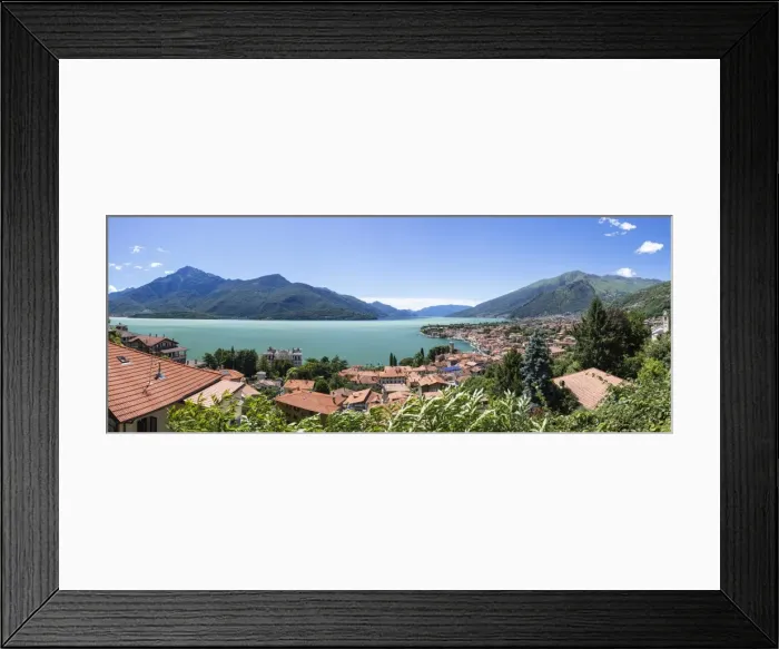 Framed Print : View of the typical village of Gravedona, Lake Como and gardens, Province of Como