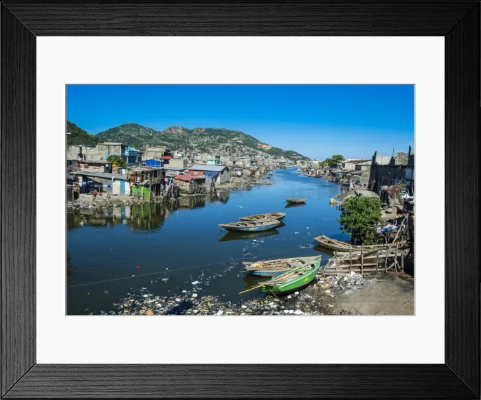 Framed Print : Totally polluted River Mapou flowing through Cap Haitien, Haiti, Caribbean, Central Framed Print : Totally polluted River Mapou flowing through Cap Haitien, Haiti, Caribbean, Central