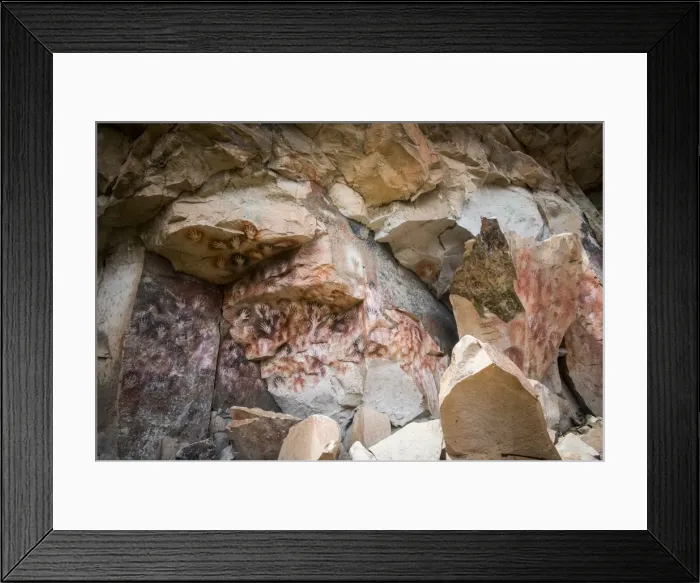 Framed Print : Cueva de las Manos (Cave of Hands), UNESCO World Heritage Site, a cave or series Framed Print : Cueva de las Manos (Cave of Hands), UNESCO World Heritage Site, a cave or series