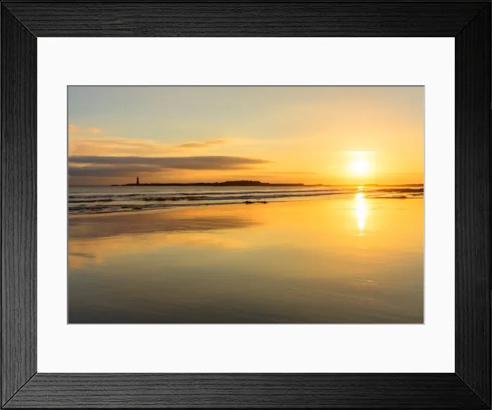 Framed Print : Sunrise at Seacliff Beach, East Lothian, Scotland, United Kingdom, Europe