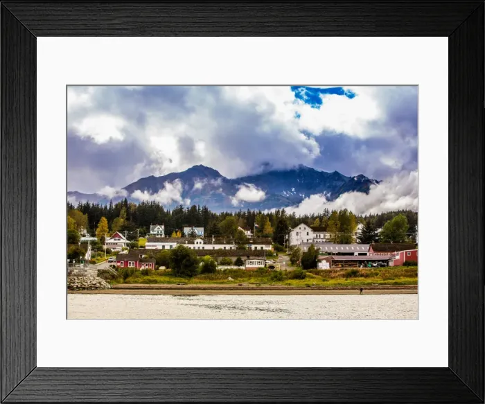 Framed Print : View of port in Haines, Alaska, United States of America, North America Framed Print : View of port in Haines, Alaska, United States of America, North America