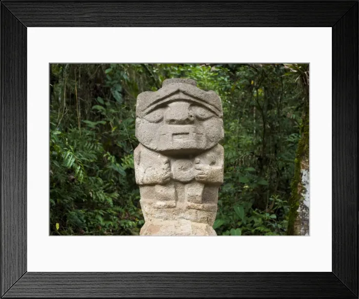 Framed Print : An ancient pre-Columbian stone carving at San Agustin, UNESCO World Heritage Site Framed Print : An ancient pre-Columbian stone carving at San Agustin, UNESCO World Heritage Site
