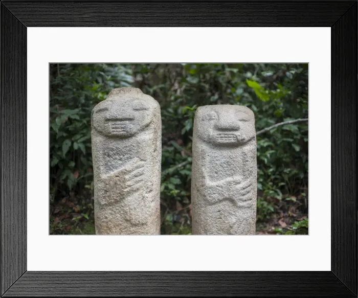 Framed Print : An ancient pre-Columbian stone carving at San Agustin, UNESCO World Heritage Site Framed Print : An ancient pre-Columbian stone carving at San Agustin, UNESCO World Heritage Site