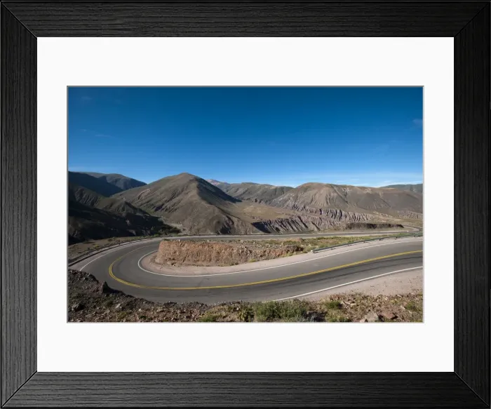 Framed Print : Road leading towards the Salinas Grandes (salt flats) near Purmamarca, Argentina Framed Print : Road leading towards the Salinas Grandes (salt flats) near Purmamarca, Argentina