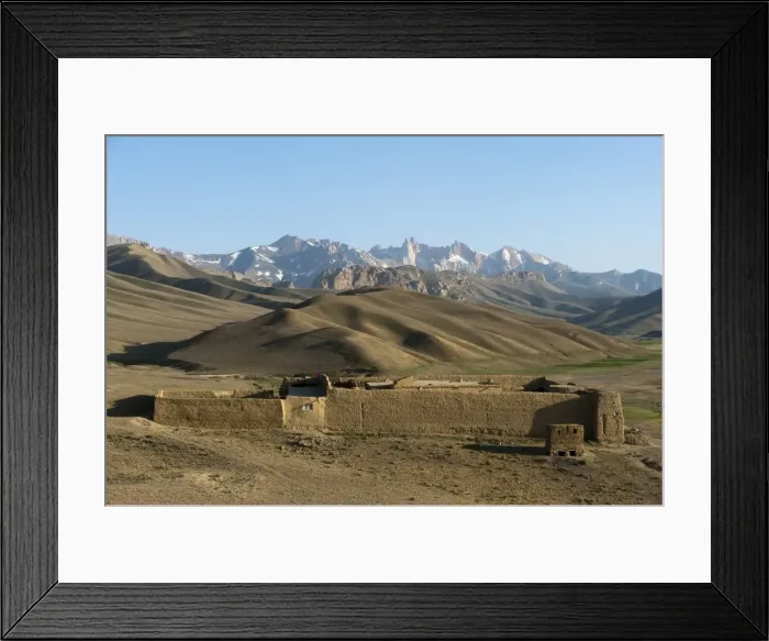 Framed Print : The Koh-e Baba mountains make an impressive backdrop in Bamiyan Province, Afghanistan Framed Print : The Koh-e Baba mountains make an impressive backdrop in Bamiyan Province, Afghanistan
