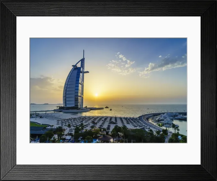 Framed Print : Burj Al Arab, Jumeirah Beach at sunset, Dubai, United Arab Emirates, Middle East Framed Print : Burj Al Arab, Jumeirah Beach at sunset, Dubai, United Arab Emirates, Middle East