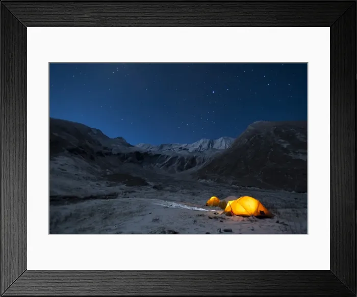 Framed Print : In the little explored Juphal valley in the remote Dolpa region, a man stands outside Framed Print : In the little explored Juphal valley in the remote Dolpa region, a man stands outside