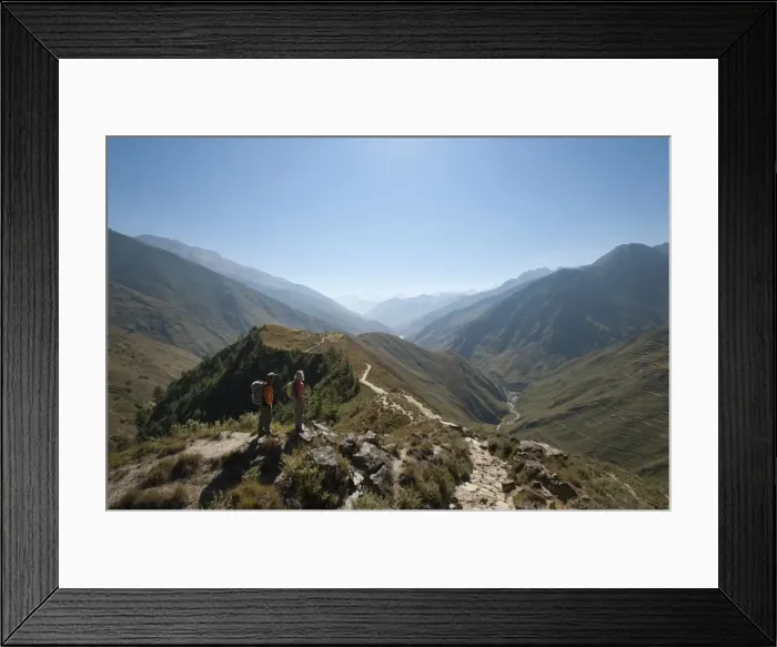 Framed Print : Taking a pause from the trail at a viewpoint in the Juphal Valley, Nepal, Himalayas, Asia Framed Print : Taking a pause from the trail at a viewpoint in the Juphal Valley, Nepal, Himalayas, Asia