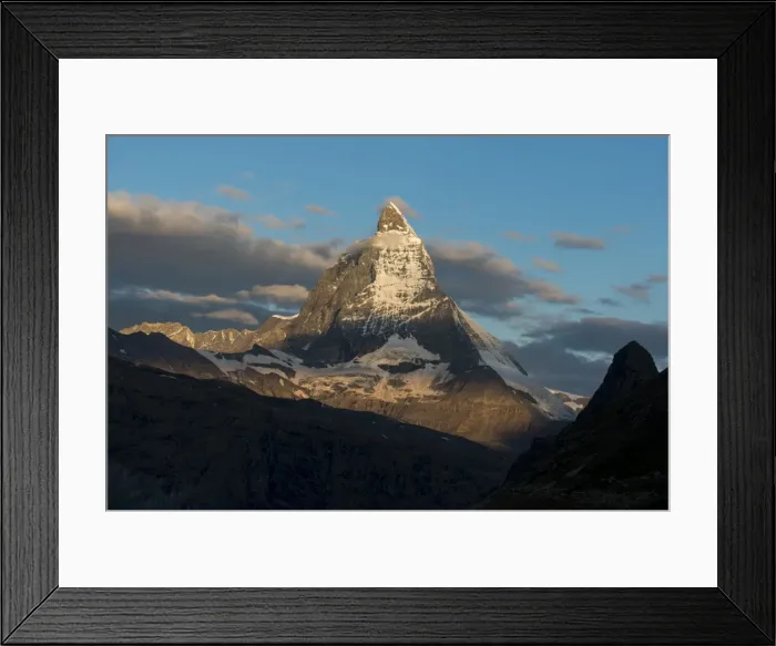 Framed Print : The Matterhorn in the Swiss Alps seen from beside the Gorner Glacier not far from Zermatt Framed Print : The Matterhorn in the Swiss Alps seen from beside the Gorner Glacier not far from Zermatt