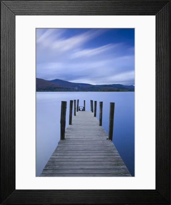 Framed Print : Twilight descends over the Watendlath jetty on Derwent Water, Lake District National Park Framed Print : Twilight descends over the Watendlath jetty on Derwent Water, Lake District National Park