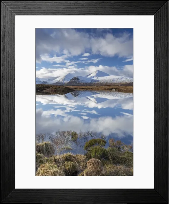 Framed Print : Lochan na Stainge and Black Mount under snow in mid-winter, Argyll and Bute, Scotland Framed Print : Lochan na Stainge and Black Mount under snow in mid-winter, Argyll and Bute, Scotland