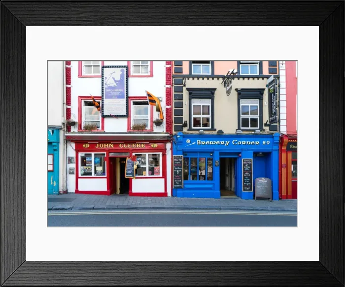 Framed Print : Colorful building fronts of traditional beer pubs in Kilkenny, County Kilkenny, Leinster Framed Print : Colorful building fronts of traditional beer pubs in Kilkenny, County Kilkenny, Leinster