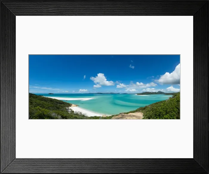 Framed Print : A panoramic view of the world-famous Whitehaven Beach on Whitsunday Island, Queensland Framed Print : A panoramic view of the world-famous Whitehaven Beach on Whitsunday Island, Queensland