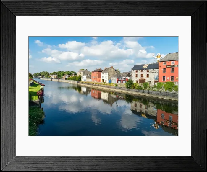 Framed Print : Homes line a canal in Kilkenny, County Kilkenny, Leinster, Republic of Ireland, Europe Framed Print : Homes line a canal in Kilkenny, County Kilkenny, Leinster, Republic of Ireland, Europe