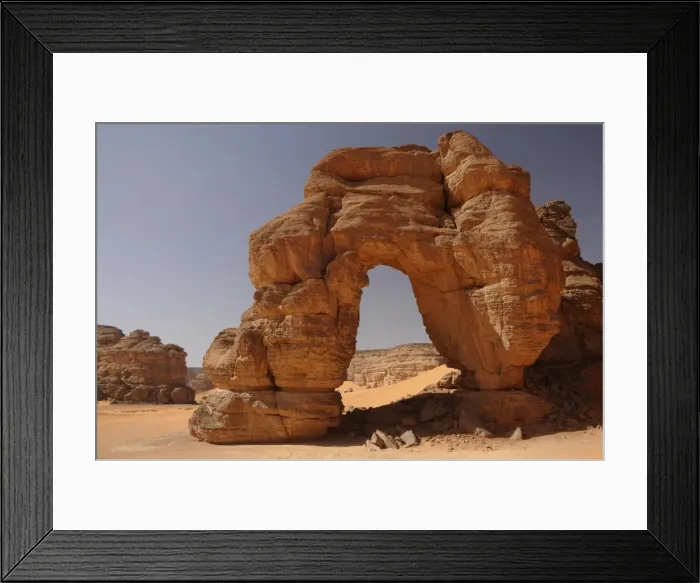 Framed Print : Forzhaga Natural Arch in Akakus Mountains, Sahara Desert, Libya, North Africa, Africa Framed Print : Forzhaga Natural Arch in Akakus Mountains, Sahara Desert, Libya, North Africa, Africa