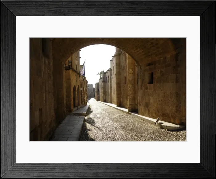 Framed Print : Knights Street in Rhodes, Rhodes Island, Dodecanese, Greek Islands, Greece, Europe