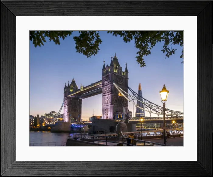 Framed Print : Tower Bridge and Shard at dusk, London, England, United Kingdom, Europe Framed Print : Tower Bridge and Shard at dusk, London, England, United Kingdom, Europe