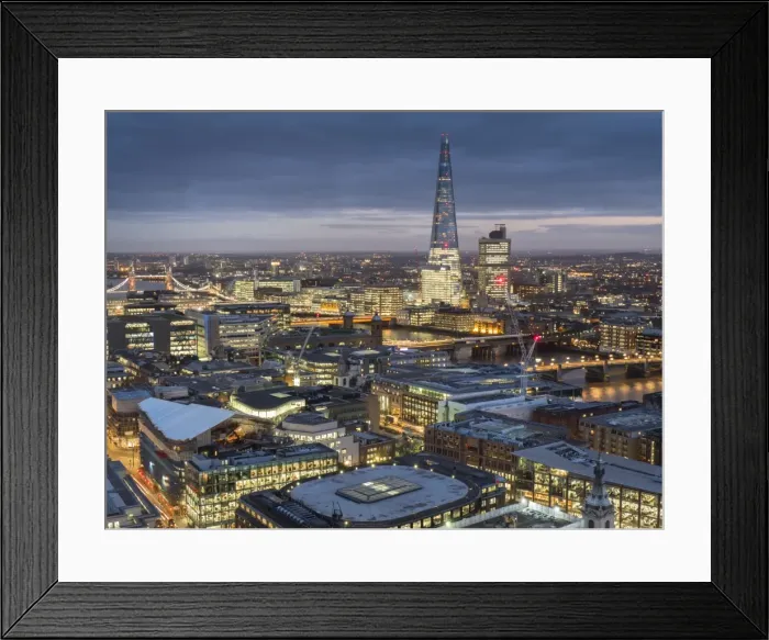 Framed Print : Cityscape with The Shard at dusk, London, England, United Kingdom, Europe Framed Print : Cityscape with The Shard at dusk, London, England, United Kingdom, Europe