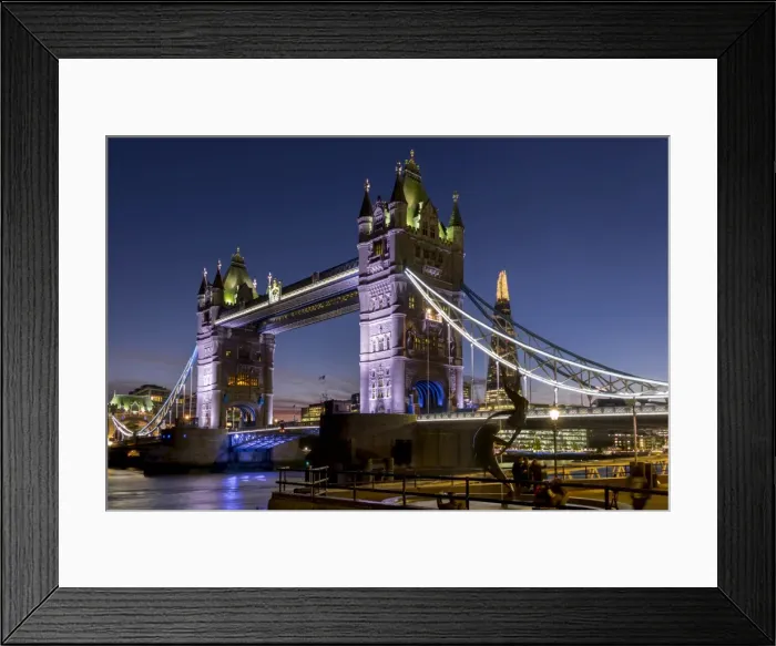 Framed Print : Tower Bridge and The Shard at dusk, London, England, United Kingdom, Europe Framed Print : Tower Bridge and The Shard at dusk, London, England, United Kingdom, Europe
