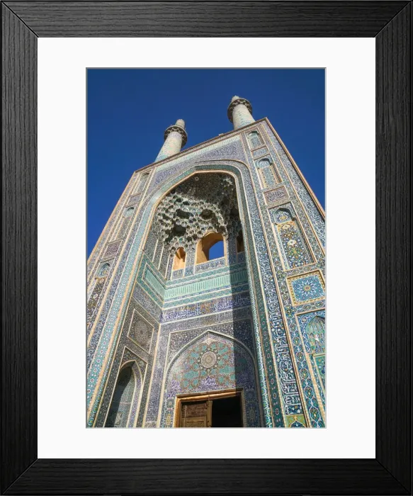 Framed Print : Facade and minarets, Jameh Mosque, Yazd, Iran, Middle East Framed Print : Facade and minarets, Jameh Mosque, Yazd, Iran, Middle East