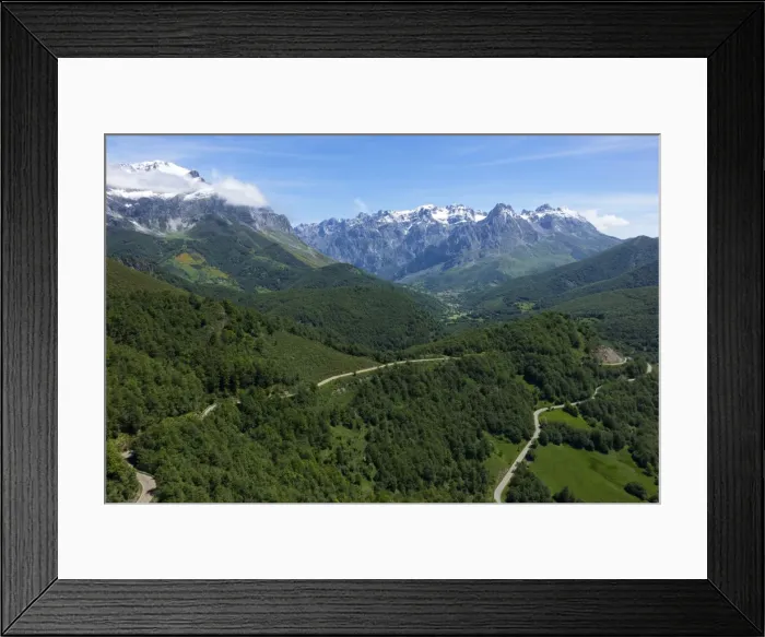 Framed Print : Picos de Europa and Valdeon valley from Puerto de Panderrruedas, Leon, Spain, Europe Framed Print : Picos de Europa and Valdeon valley from Puerto de Panderrruedas, Leon, Spain, Europe