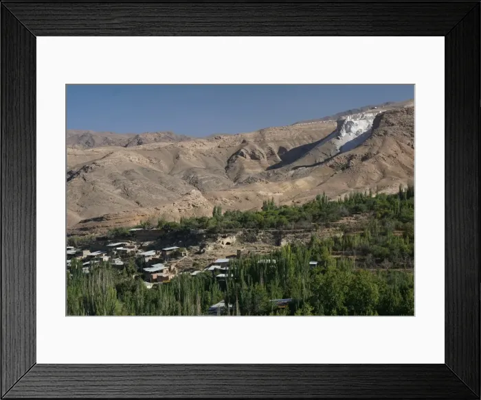 Framed Print : Settlement under calcium carbonate mine at Barz, near Abyaneh, Iran, Middle East Framed Print : Settlement under calcium carbonate mine at Barz, near Abyaneh, Iran, Middle East