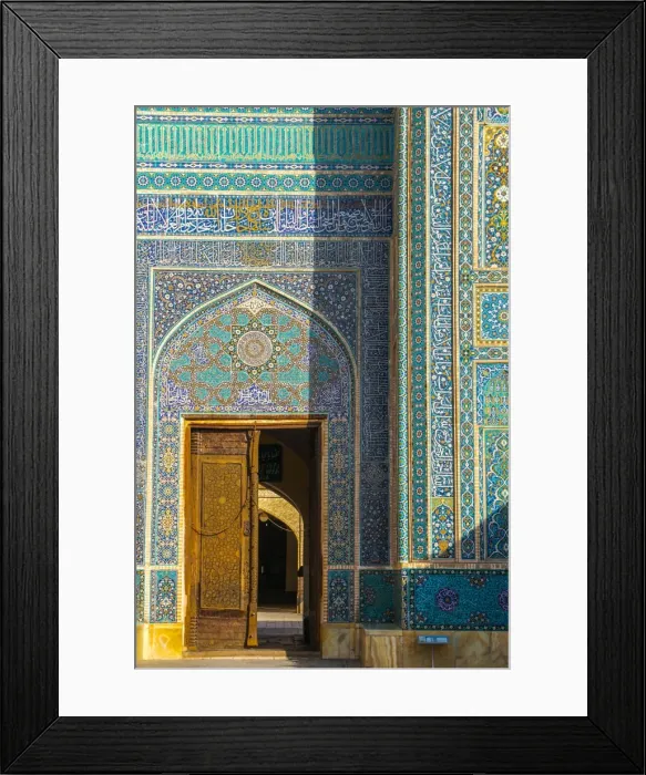 Framed Print : Door and facade detail, Jameh Mosque, Yazd, Iran, Middle East Framed Print : Door and facade detail, Jameh Mosque, Yazd, Iran, Middle East